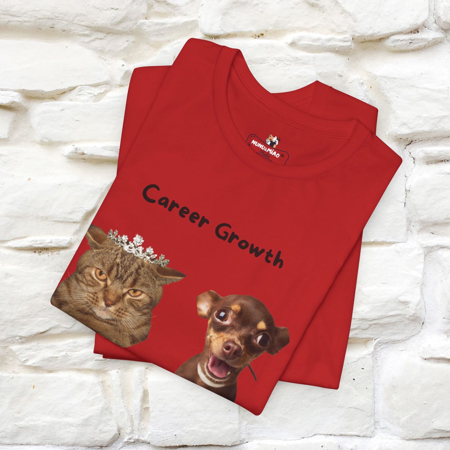 "Career Growth: Cat vs. Dog" Funny T-Shirt for Men & Women | 100% Cotton* 🐾