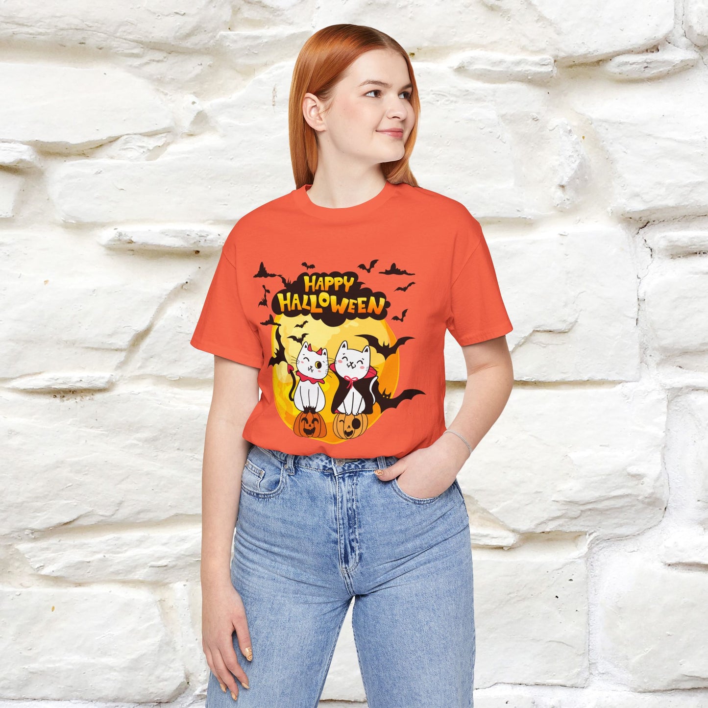 "Happy Halloween Cat Couple " Cat  T-shirt |Nunu&Miao Studio