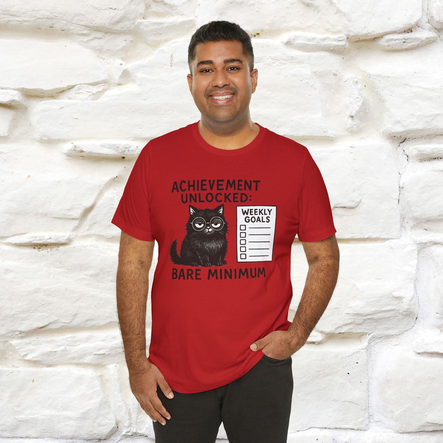 "Achievement Unlocked Bare Minimum." |Cat T-Shirt | Nunu&Miao Studio
