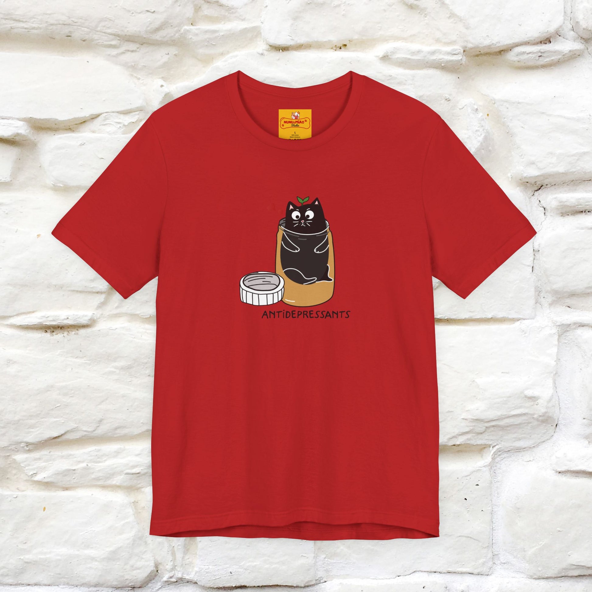 "Antidepressants" Cat T-Shirt | Front & Back Design | Nunu&Miao Studio - Nunu&Miao Studio