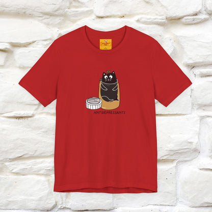 "Antidepressants" Cat T-Shirt | Front & Back Design | Nunu&Miao Studio - Nunu&Miao Studio