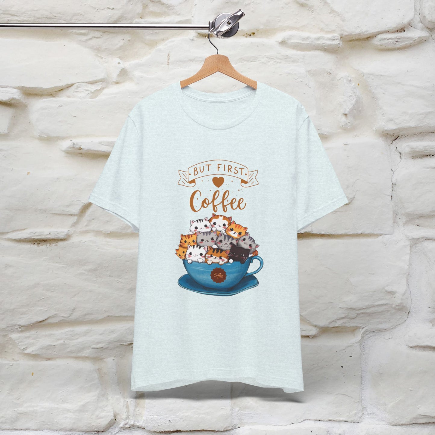 "But First, Coffee Time" Cat T-Shirt for Men & Women | 100% Cotton*