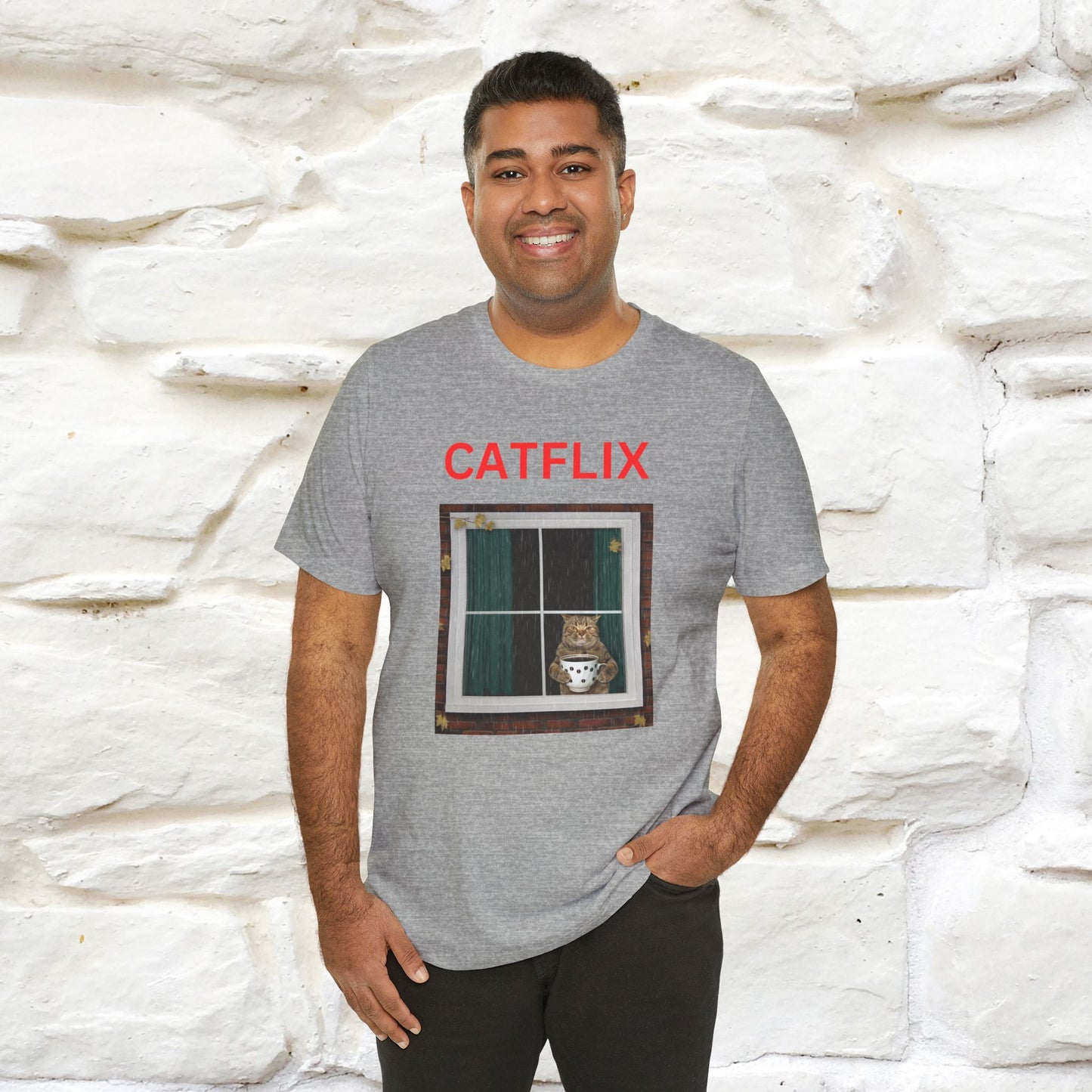 "Catflix" Cat T-shirt for Men & Women| 100% Cotton 🐾