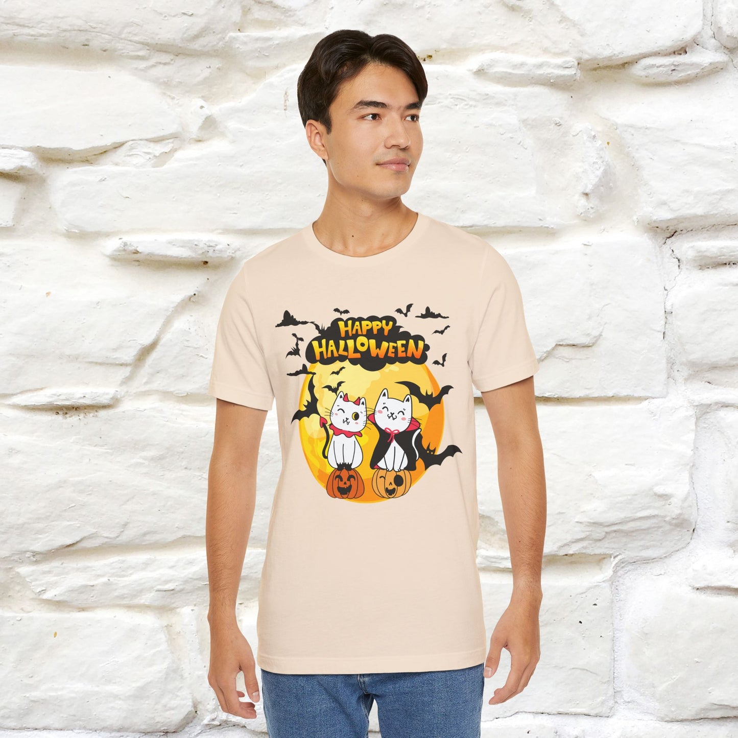 "Happy Halloween Cat Couple " Cat  T-shirt |Nunu&Miao Studio - Nunu&Miao Studio