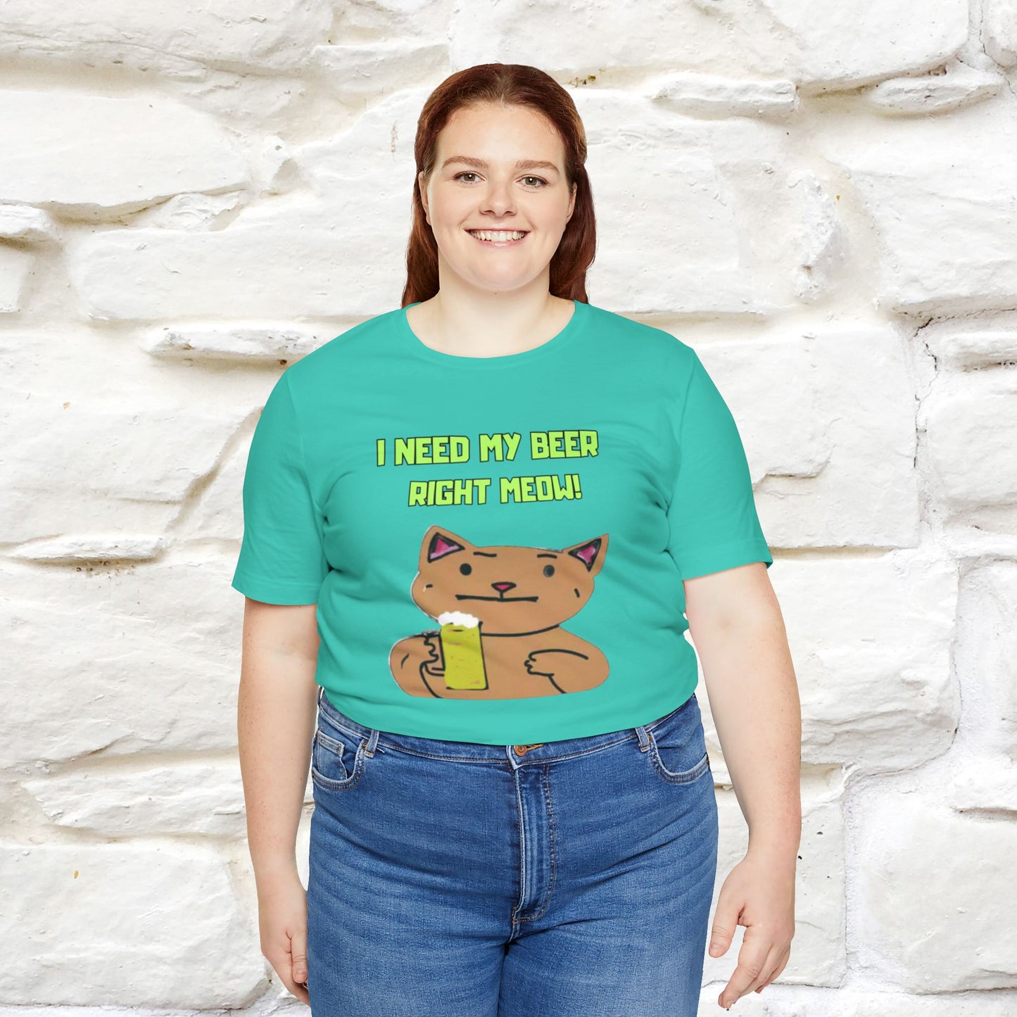 "I Need My Beer Right Meow!" Cat  T-shirt |Nunu&Miao Studio