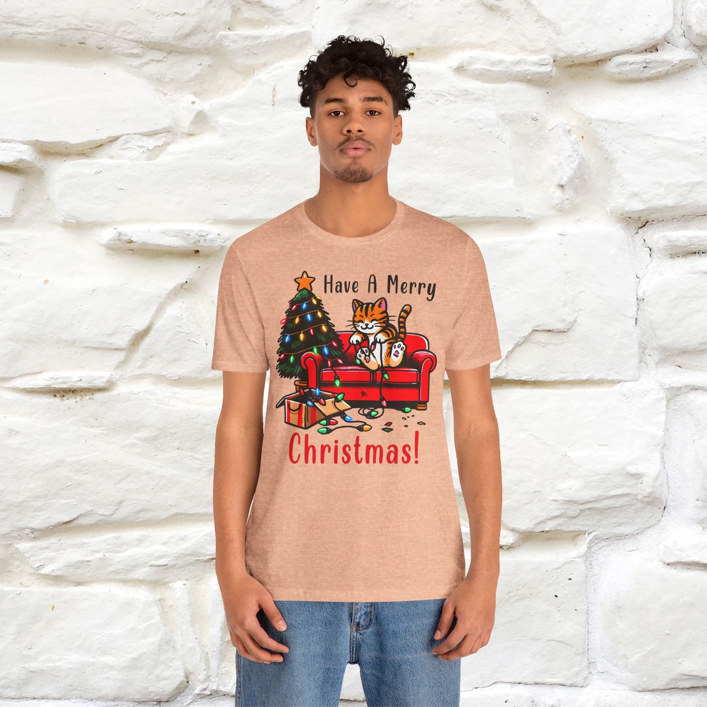 “Have A Merry Christmas! T-Shirt | Festive Cat Shirt for Men & Women | 100% Cotton”