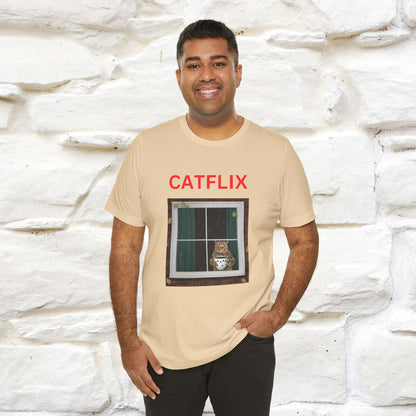 "Catflix" Cat T-shirt for Men & Women| 100% Cotton* 🐾