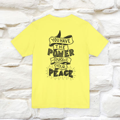 "You Have the Power to Protect Your Peace" Cat T-Shirt| Front & Back Design | Nunu&Miao Studio