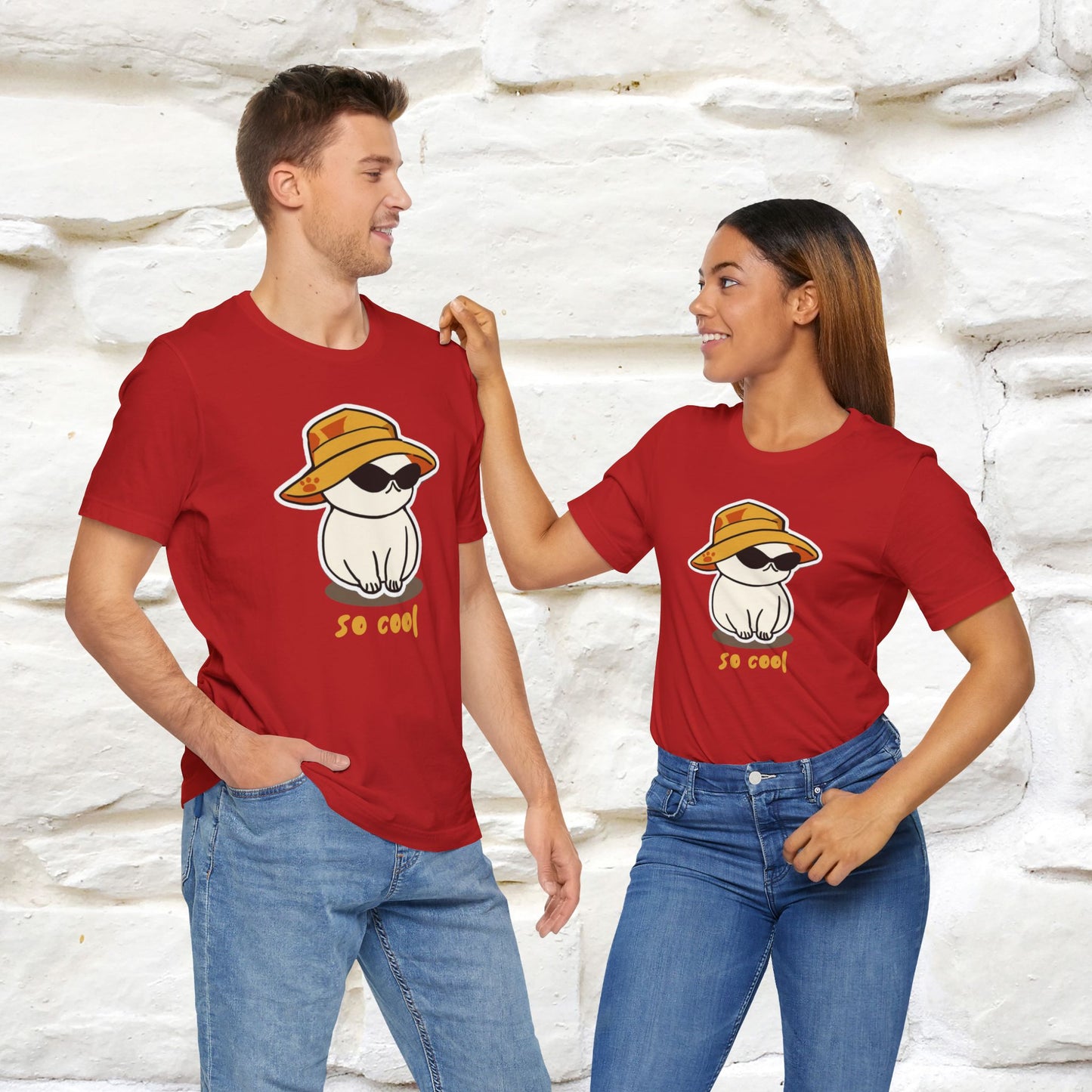 "So Cool" Cat T-Shirt for Men and Women | 100% Cotton* | Trendy Cat Apparel for Cat Lovers