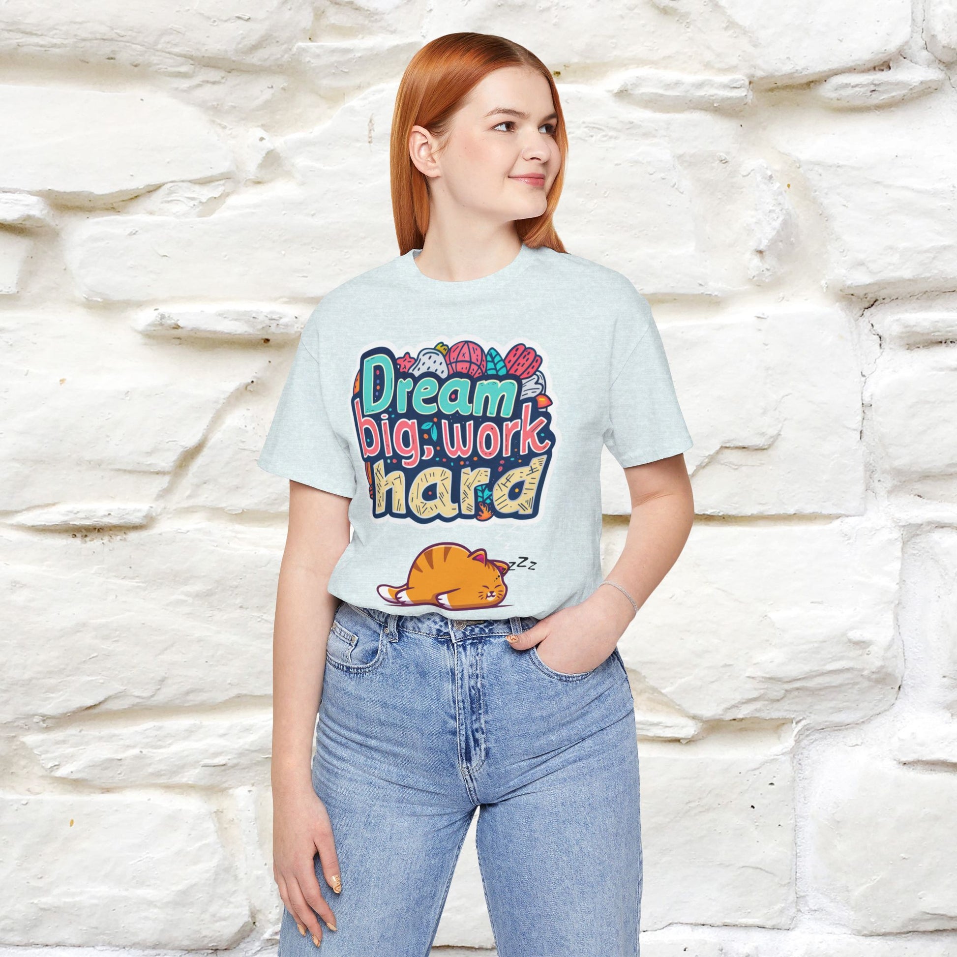 ''Dream Big Work Hard '' T-shirt for Women 100% Cotton* - Nunu&Miao Studio