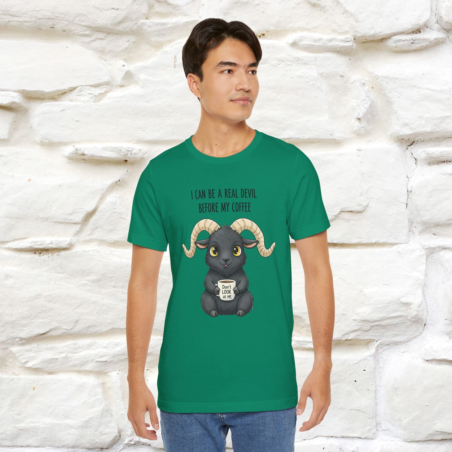 "I Can Be a Real Devil Before My Coffe" Funny T-shirt |Nunu&Miao Studio