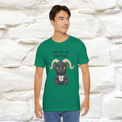 "I Can Be a Real Devil Before My Coffe" Funny T-shirt |Nunu&Miao Studio