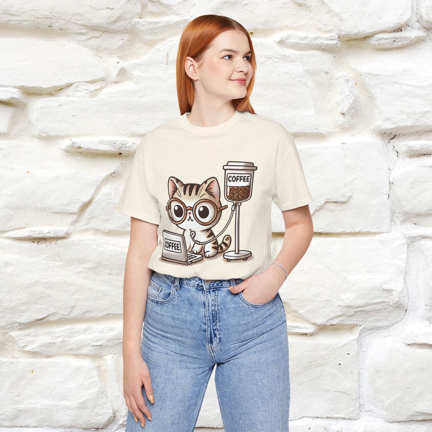 "Coffee Runs Through My Veins" Cat T-shirt for Men & Women | 100% Cotton* | Cat Lover Tee