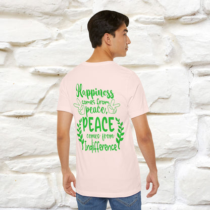 "Happiness Comes From Peace, Peace Comes From Indifference" Cat T-Shirt| Front & Back Design | Nunu&Miao Studio