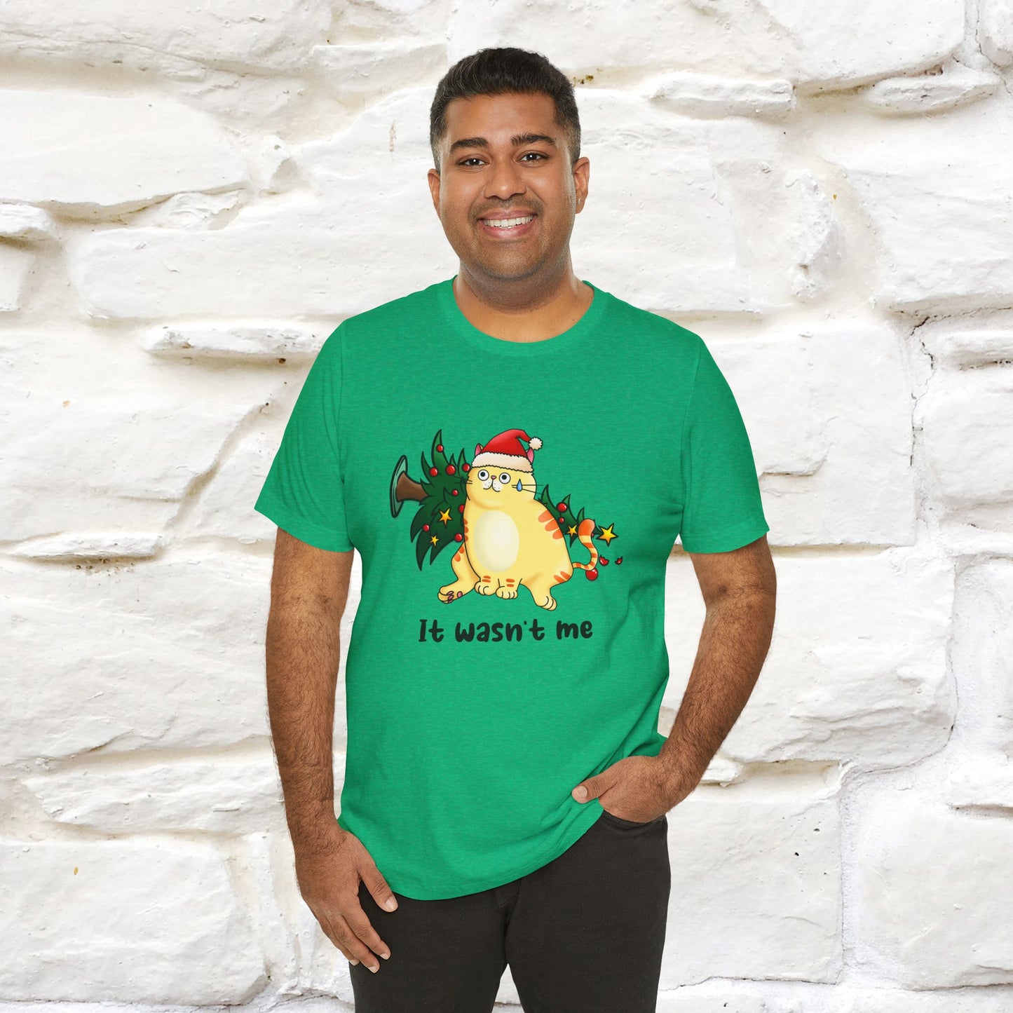 It Wasn’t Me | Funny Cat Christmas Shirt for Men & Women | 100% Cotton*