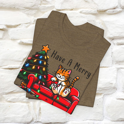 “Have A Merry Christmas! T-Shirt | Festive Cat Shirt for Men & Women | 100% Cotton”