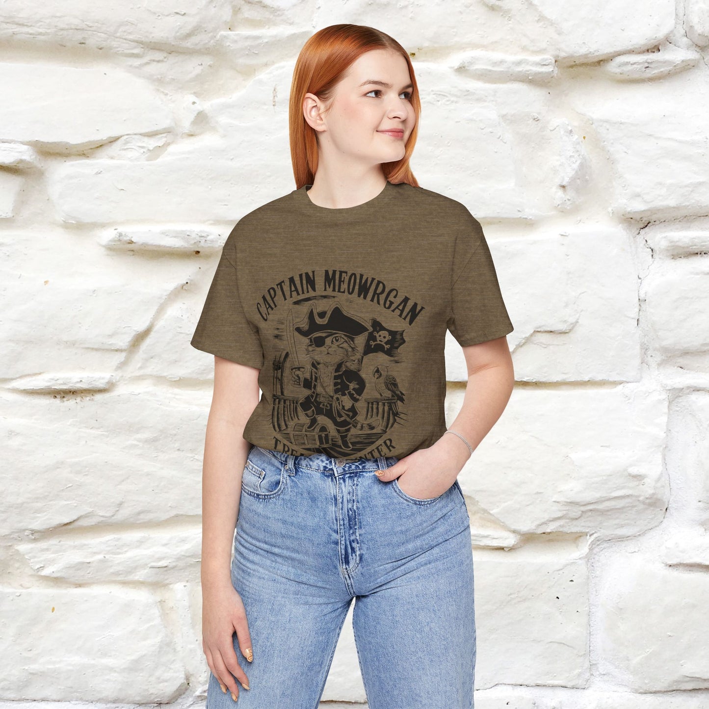 Captain Meowrgan Treasure Hunter T-Shirt | Adventure Cat Tee for Men & Women | 100% Cotton*