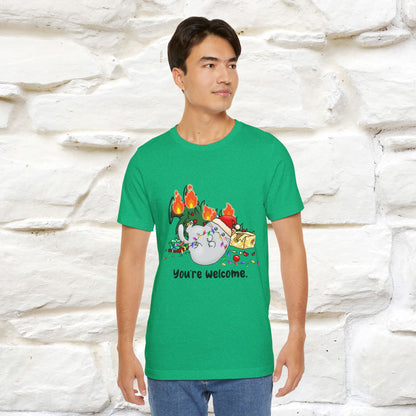 You're Welcome | Sarcastic Cat Christmas Shirt for Men & Women | 100% Cotton*