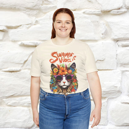 ''Summer Vibes'' Cat T-shirt for Women 100% Cotton* - Nunu&Miao Studio