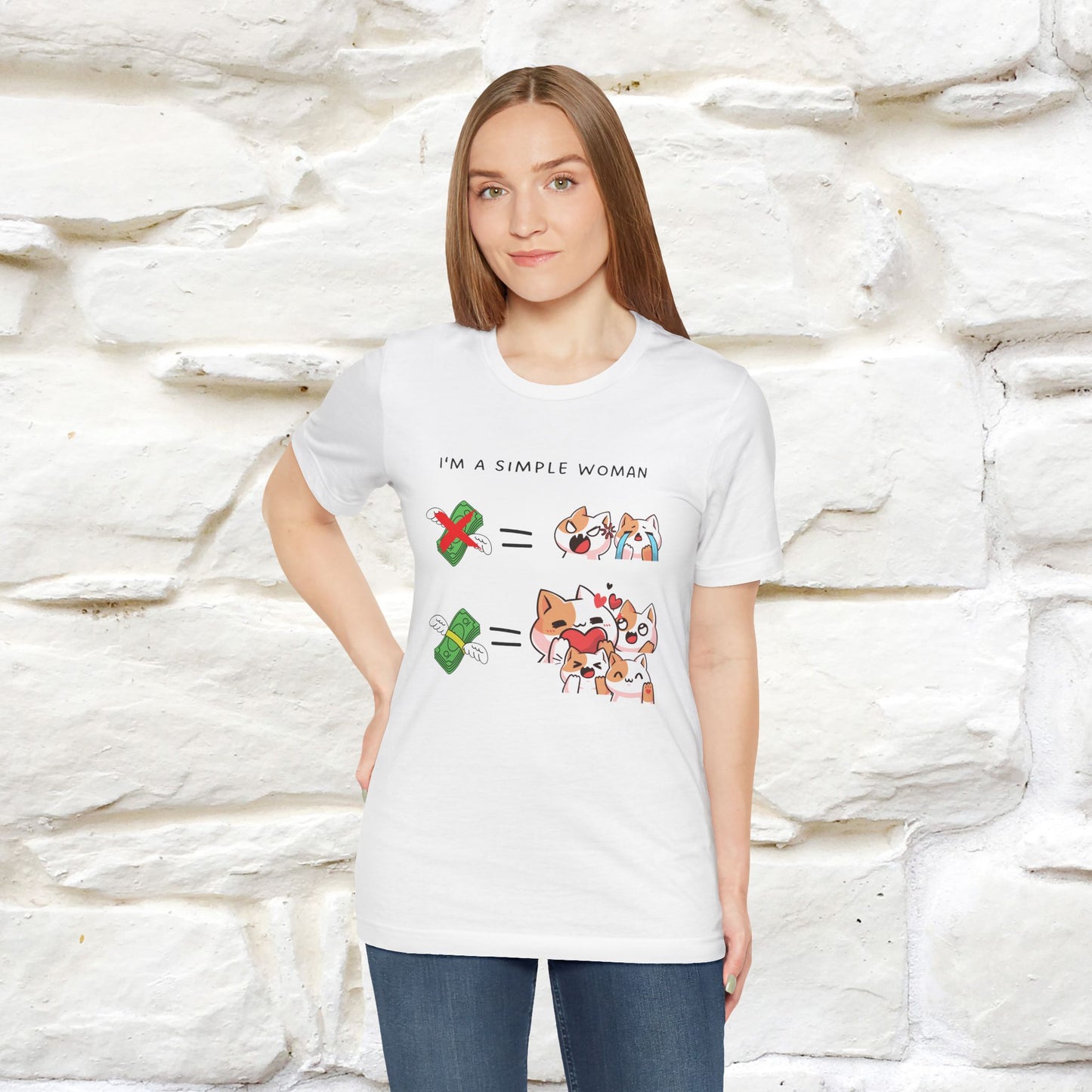 "I'm A Simple Woman" Funny Cat T-shirt for Women | 100% Cotton* 🐾