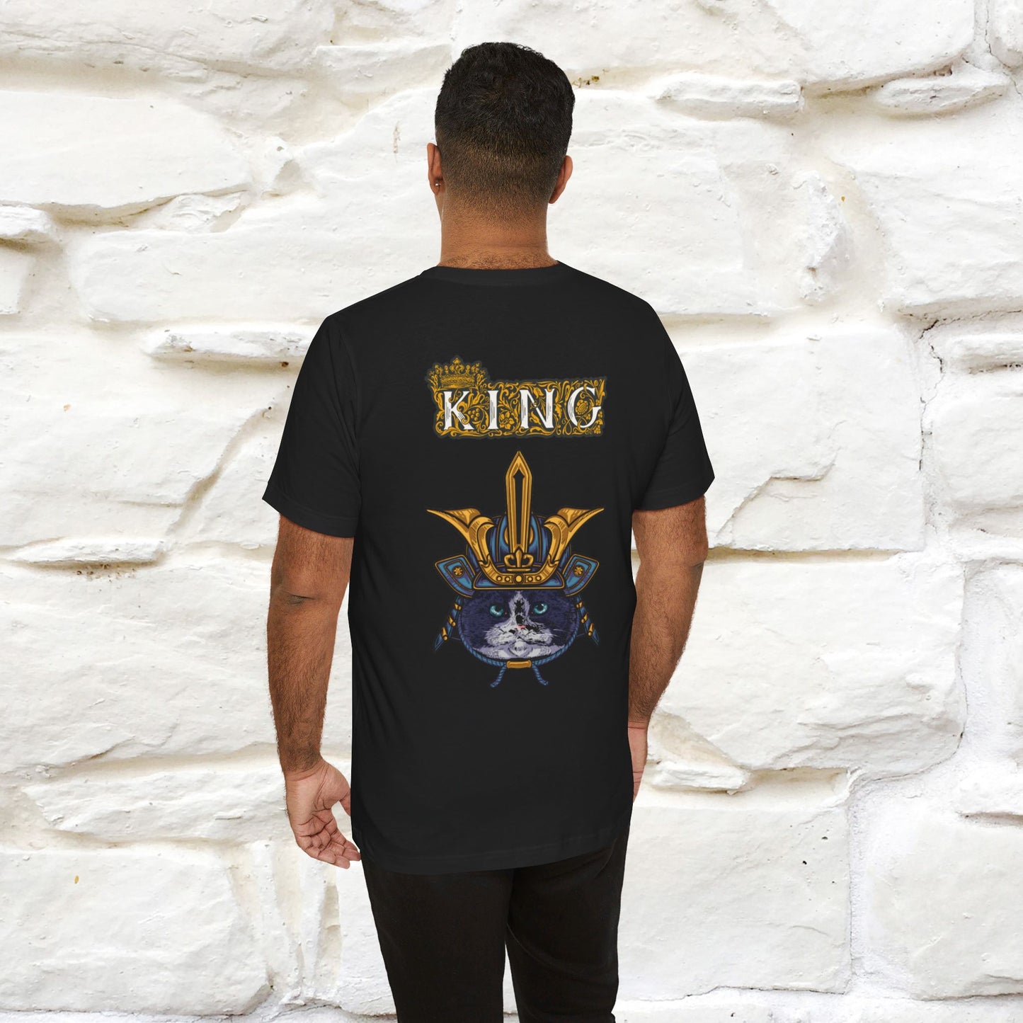 ''King Cat'' T-Shirt For Men, Front and Back Design, 100% Cotton* - Nunu&Miao Studio