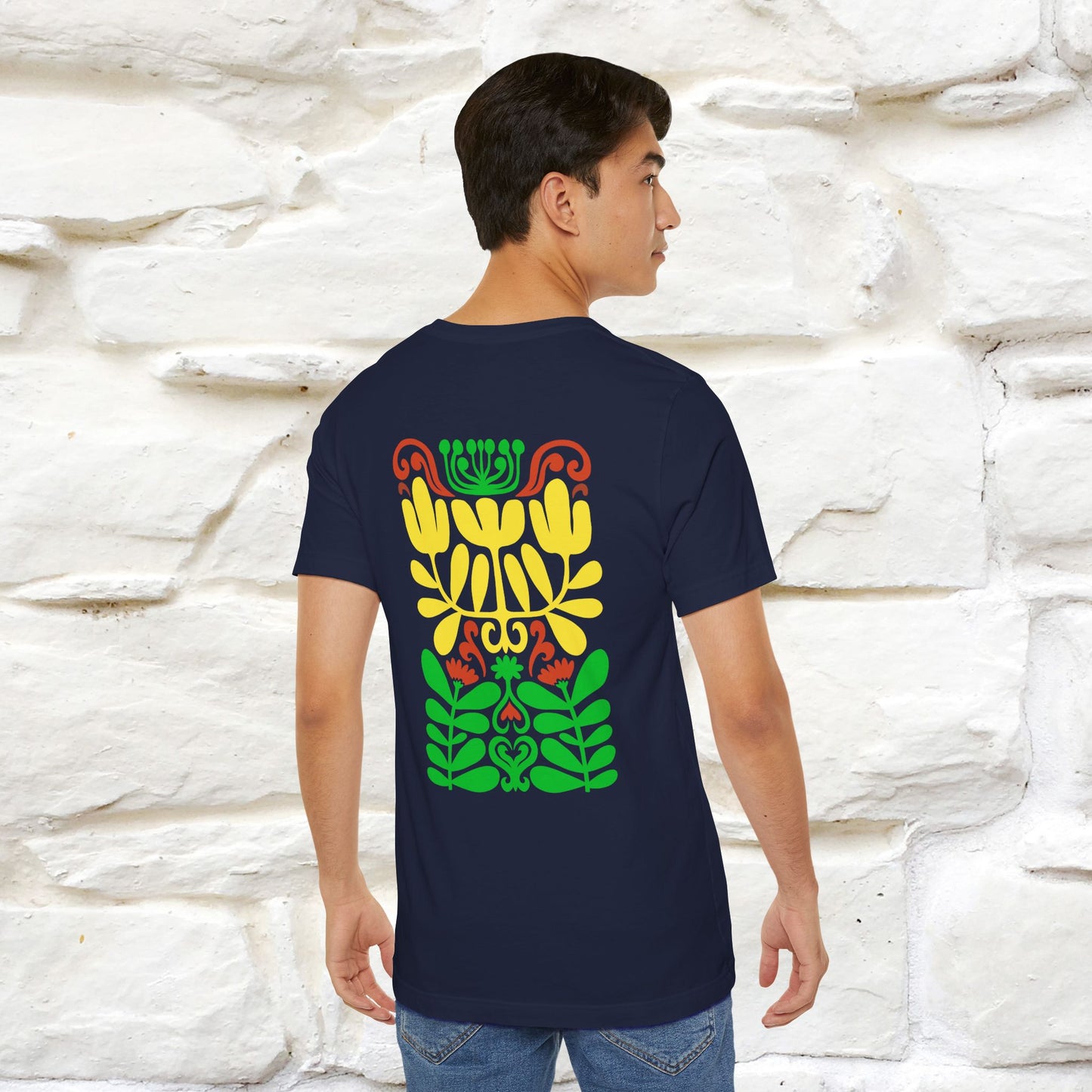 ''Floral Abstract'' Cat T-Shirt Front and Back Design | Nunu&Miao Studio