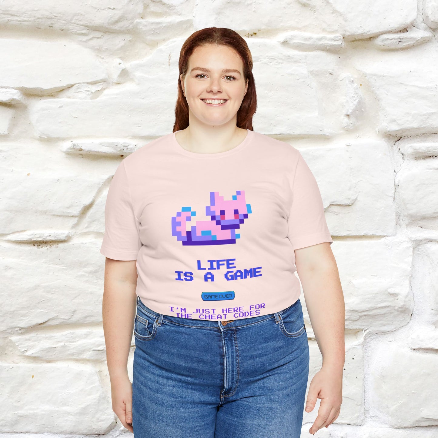 "Life Is A Game, I Am Just Here Fo The Cheat Code"  Cat T-Shirt | Nunu&Miao Studio - Nunu&Miao Studio