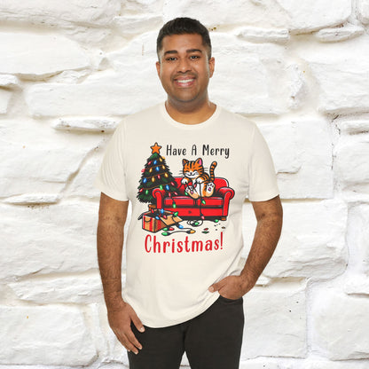 “Have A Merry Christmas! T-Shirt | Festive Cat Shirt for Men & Women | 100% Cotton”