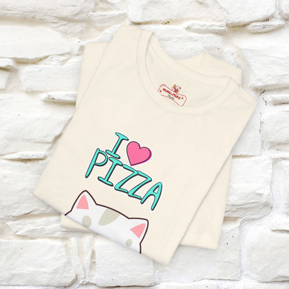 "I Love Pizza" Cat T-shirt for Men & Women | 100% Cotton*