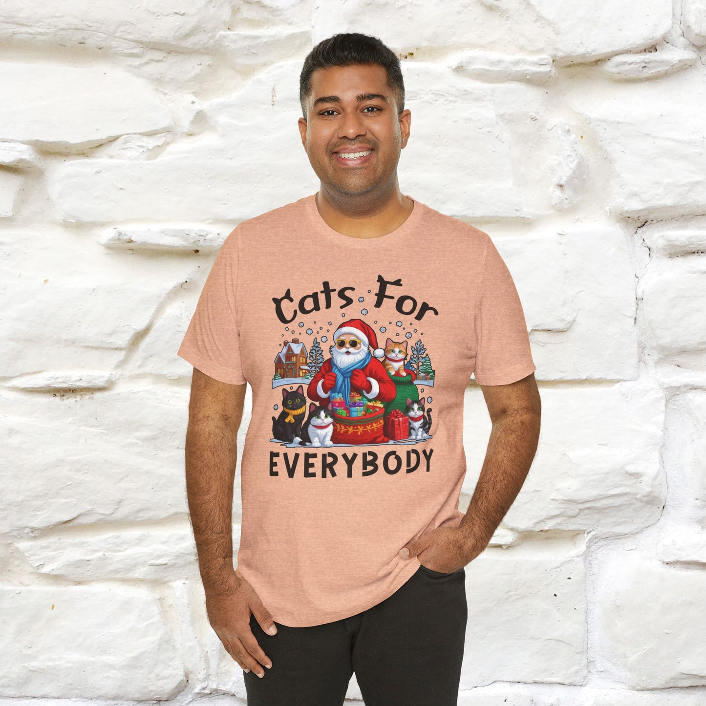 Cats For Everybody T-Shirt | Festive Cat Christmas Shirt for Men & Women | 100% Cotton