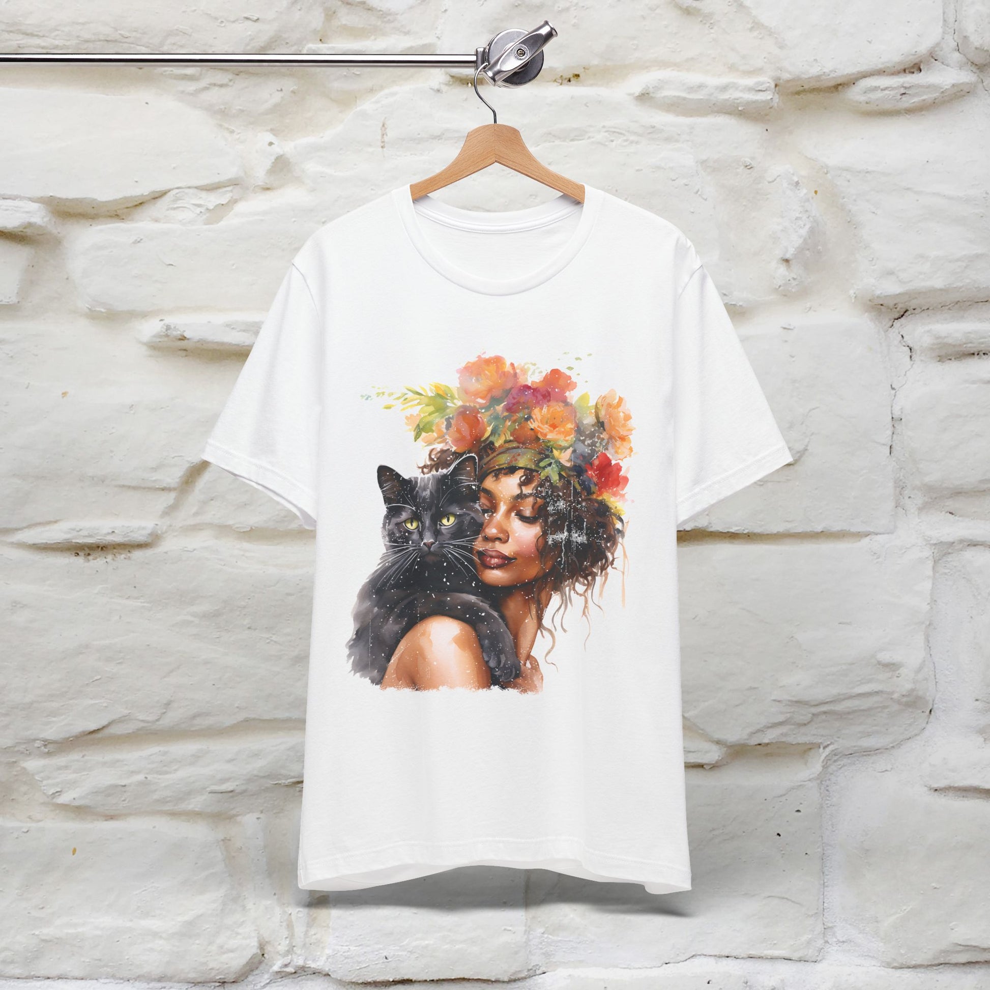 "The Black Cat and The Lady" T-Shirt for Women | 100% Cotton* - Nunu&Miao Studio