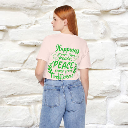 "Happiness Comes From Peace, Peace Comes From Indifference" Cat T-Shirt| Front & Back Design | Nunu&Miao Studio