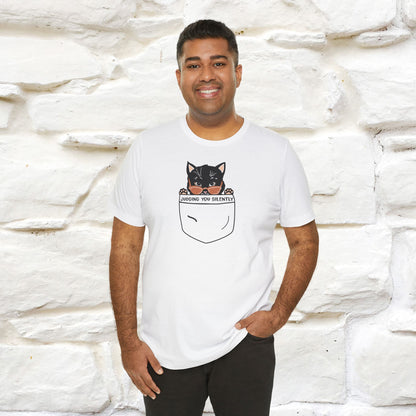 Judging You Silently Cat T-Shirt for Men | 100% Cotton* Funny & Sassy Tee