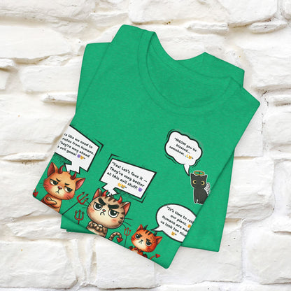 ''Humans Are Way Ahead In The Evil Game! 😈😼'' Unisex Cat T-shirt 100% Cotton*