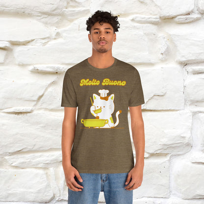 “Molto Buono Cat T-Shirt | Italian-Inspired Cat Shirt for Men & Women | 100% Cotton”