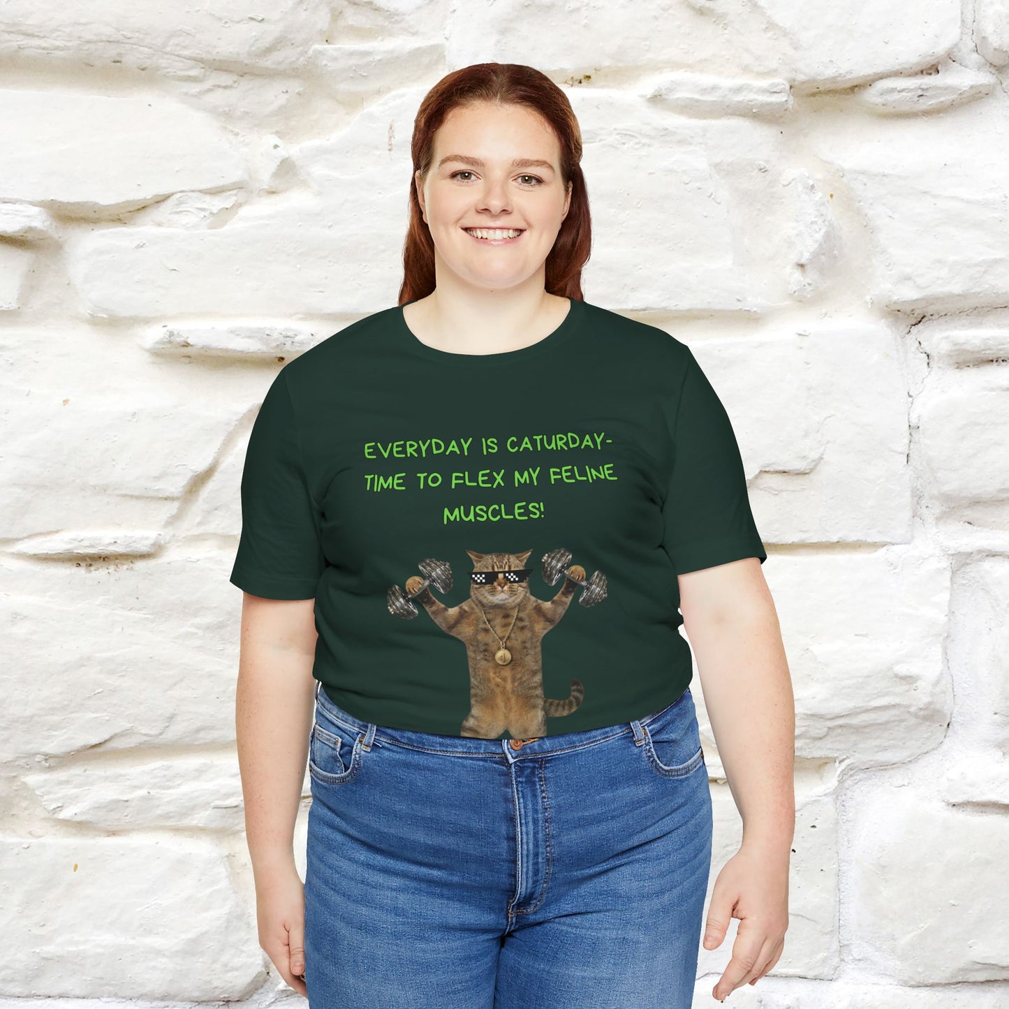 "Everyday Is Caturday – Flex My Feline Muscle"| Funny Cat T-Shirt  |Nunu&Miao Sudio