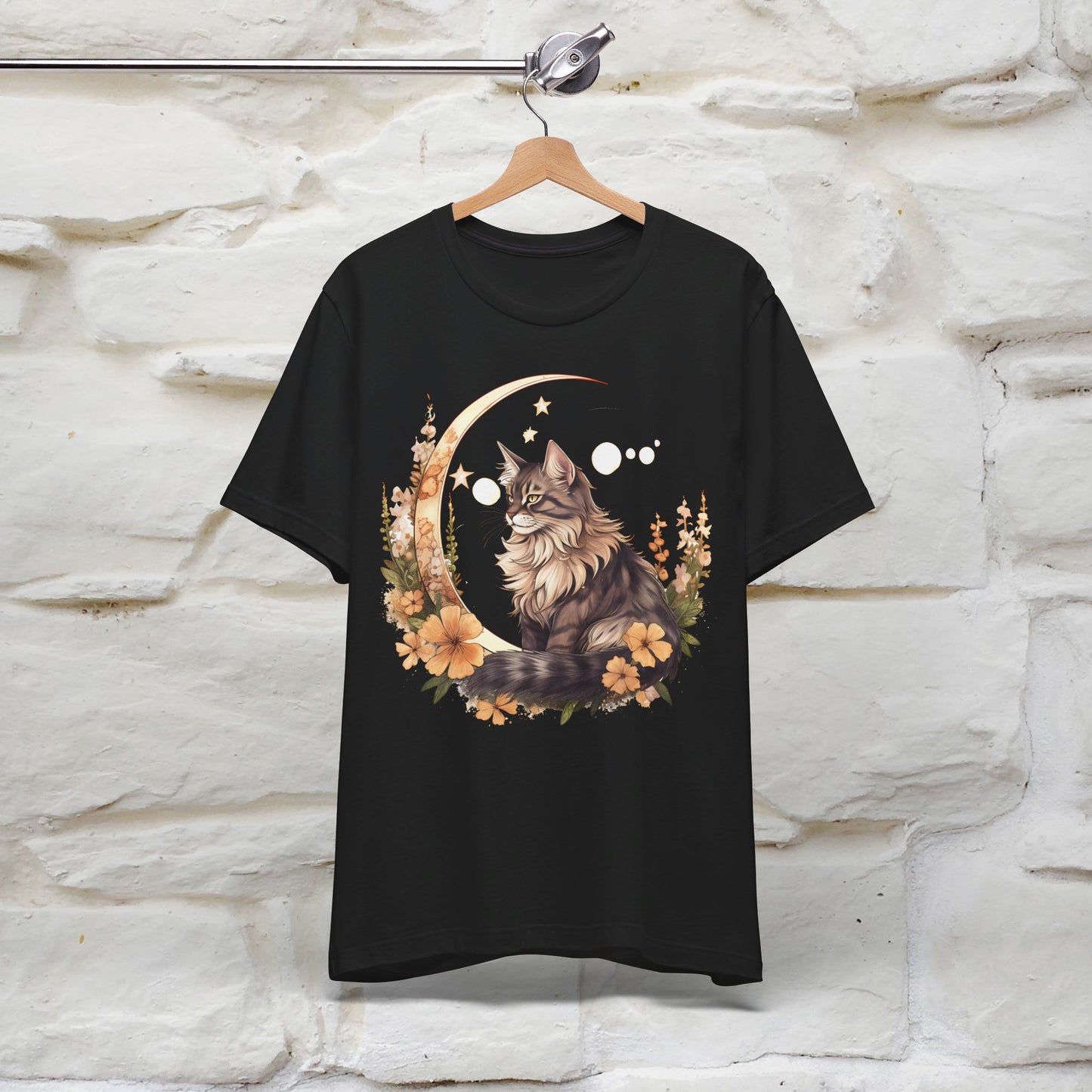 ''Blooming Under the Moon'' Cat T-shirt for Women 100% Cotton* - Nunu&Miao Studio