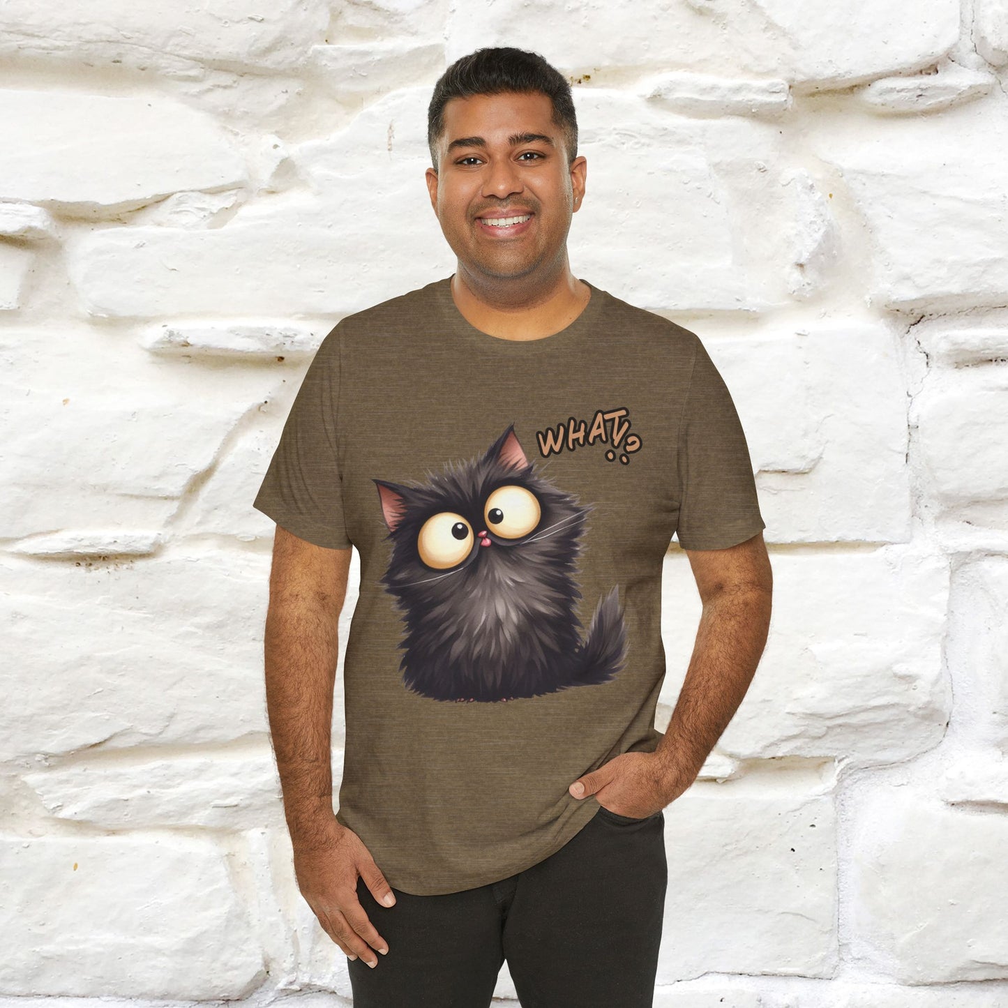 What? Cat T-Shirt for Men & Women | 100% Cotton* Funny & Stylish Tee