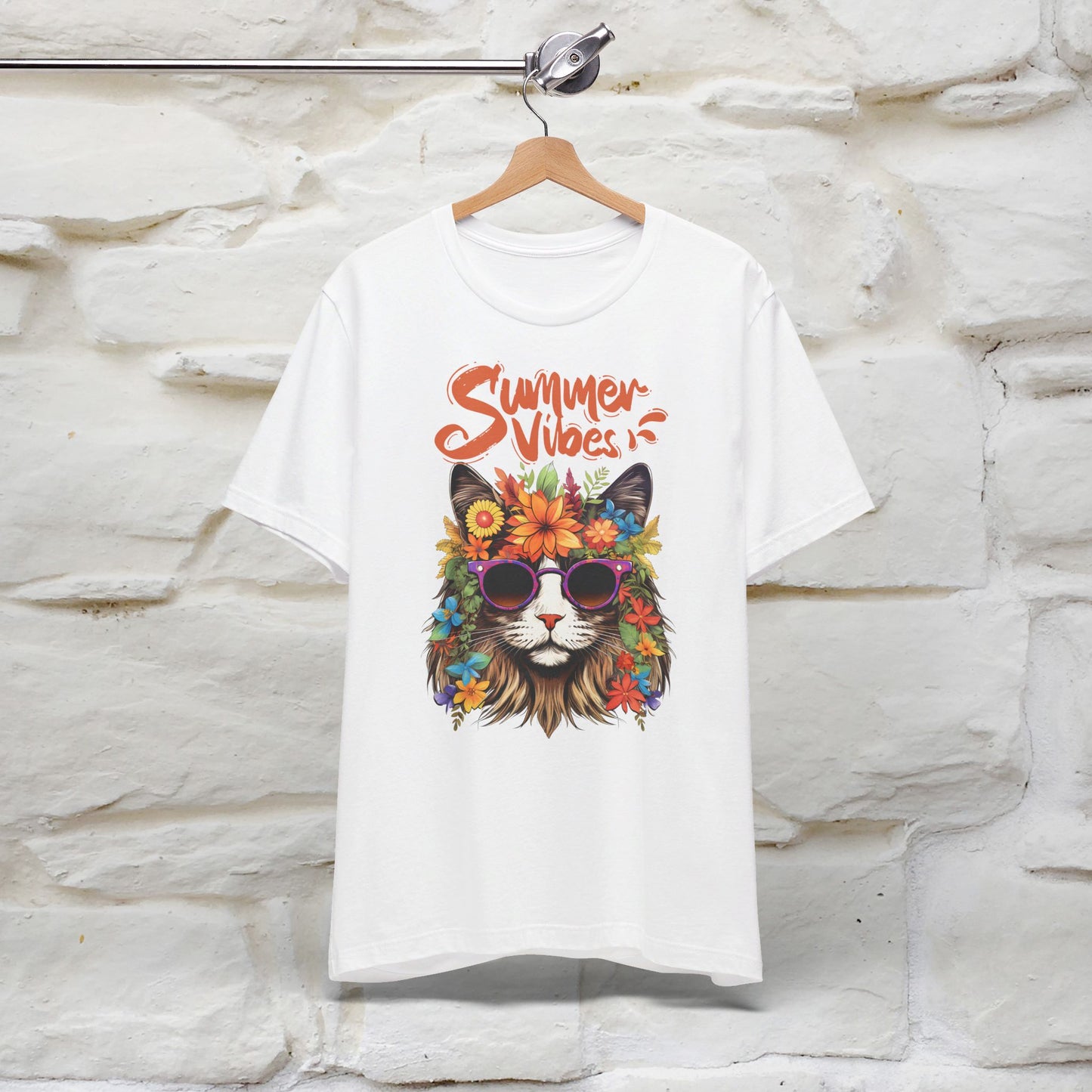 ''Summer Vibes'' Cat T-shirt for Women 100% Cotton* - Nunu&Miao Studio