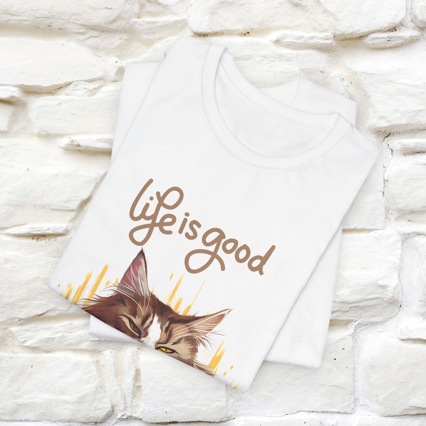 "Life Is Good" Cat T-Shirt for Women | 100% Cotton* 🐾