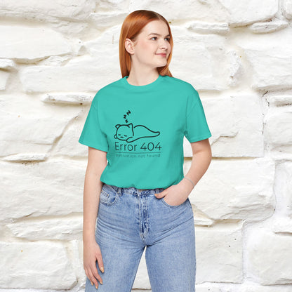 ''Error 404 Motivation Not Found'' Cat T-Shirt Front and Back Design | Nunu&Miao Studio