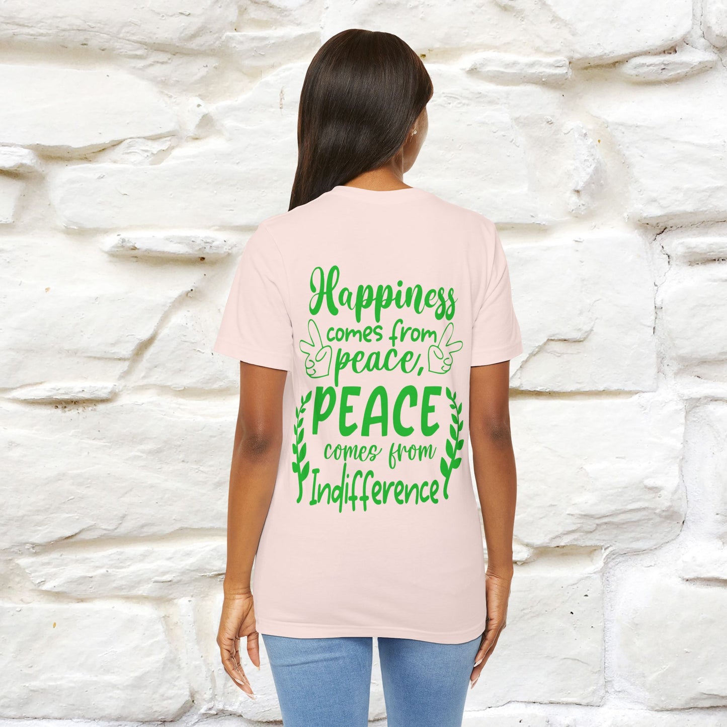 "Happiness Comes From Peace, Peace Comes From Indifference" Cat T-Shirt| Front & Back Design | Nunu&Miao Studio