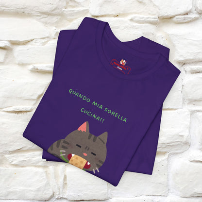 "Quando Mia Sorella Cucina" Funny Cat T-shirt for Men & Women | 100% Cotton* 🐾 | Hilarious Sibling Cat Tee