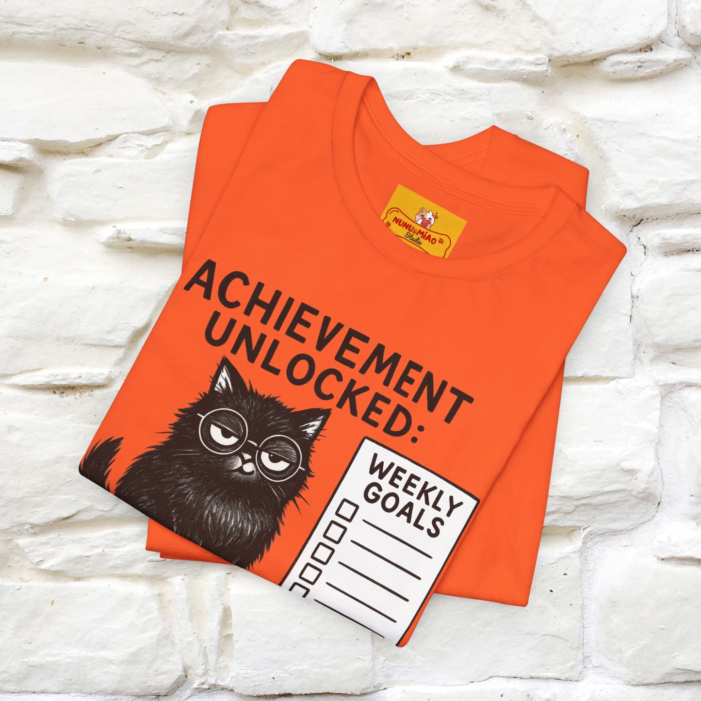 "Achievement Unlocked Bare Minimum." |Cat T-Shirt | Nunu&Miao Studio