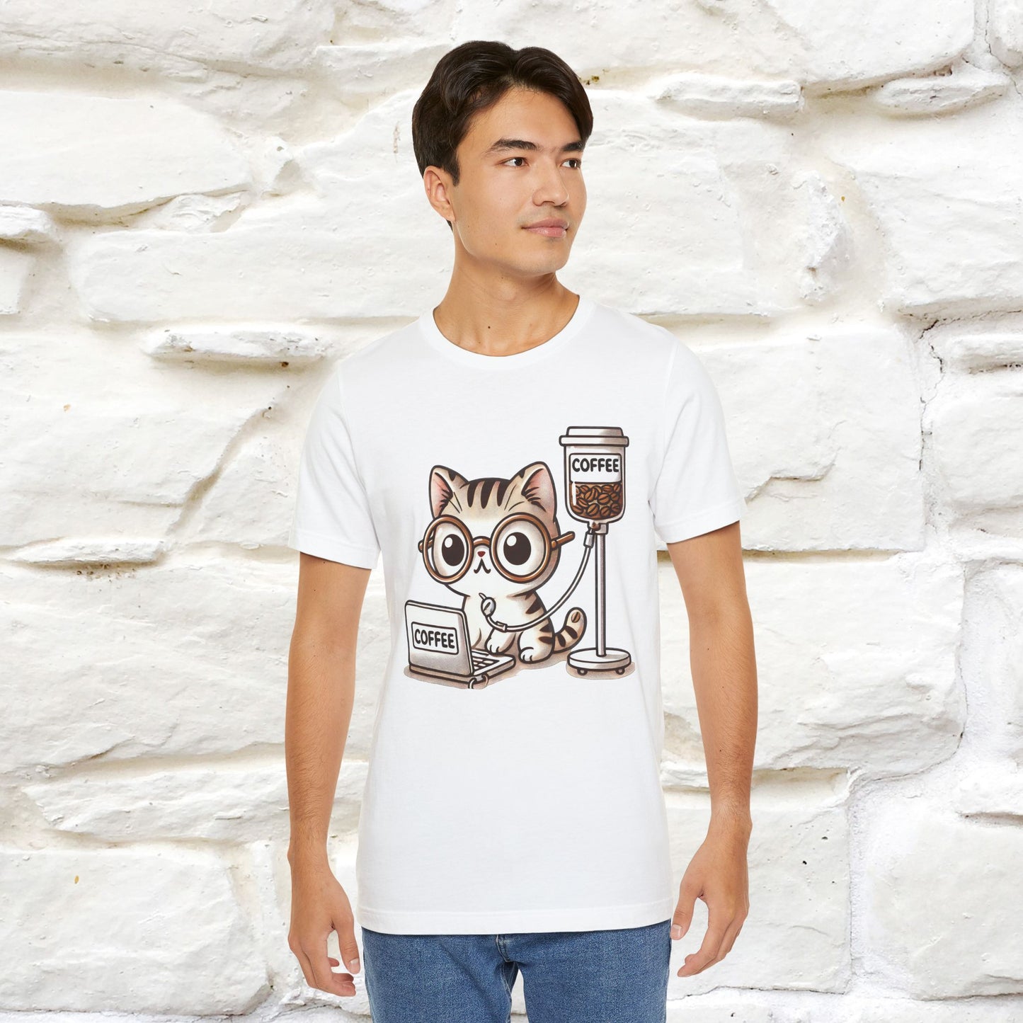 "Coffee Runs Through My Veins" Cat T-shirt for Men & Women | 100% Cotton* | Cat Lover Tee