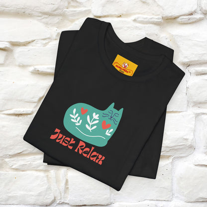 "Just Relax'' Cat T-Shirt Front and Back Design | Nunu&Miao Studio