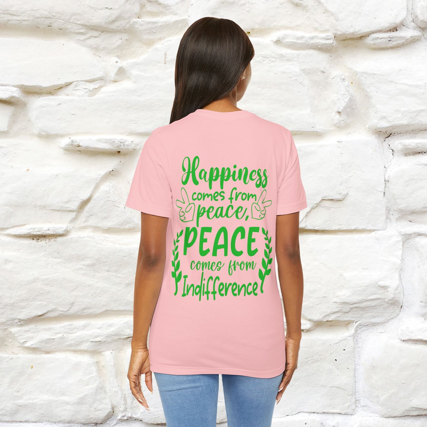 "Happiness Comes From Peace, Peace Comes From Indifference" Cat T-Shirt| Front & Back Design | Nunu&Miao Studio