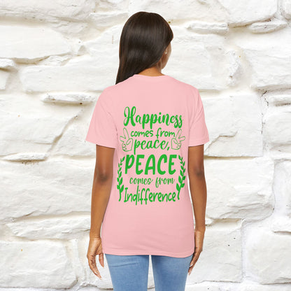 "Happiness Comes From Peace, Peace Comes From Indifference" Cat T-Shirt| Front & Back Design | Nunu&Miao Studio
