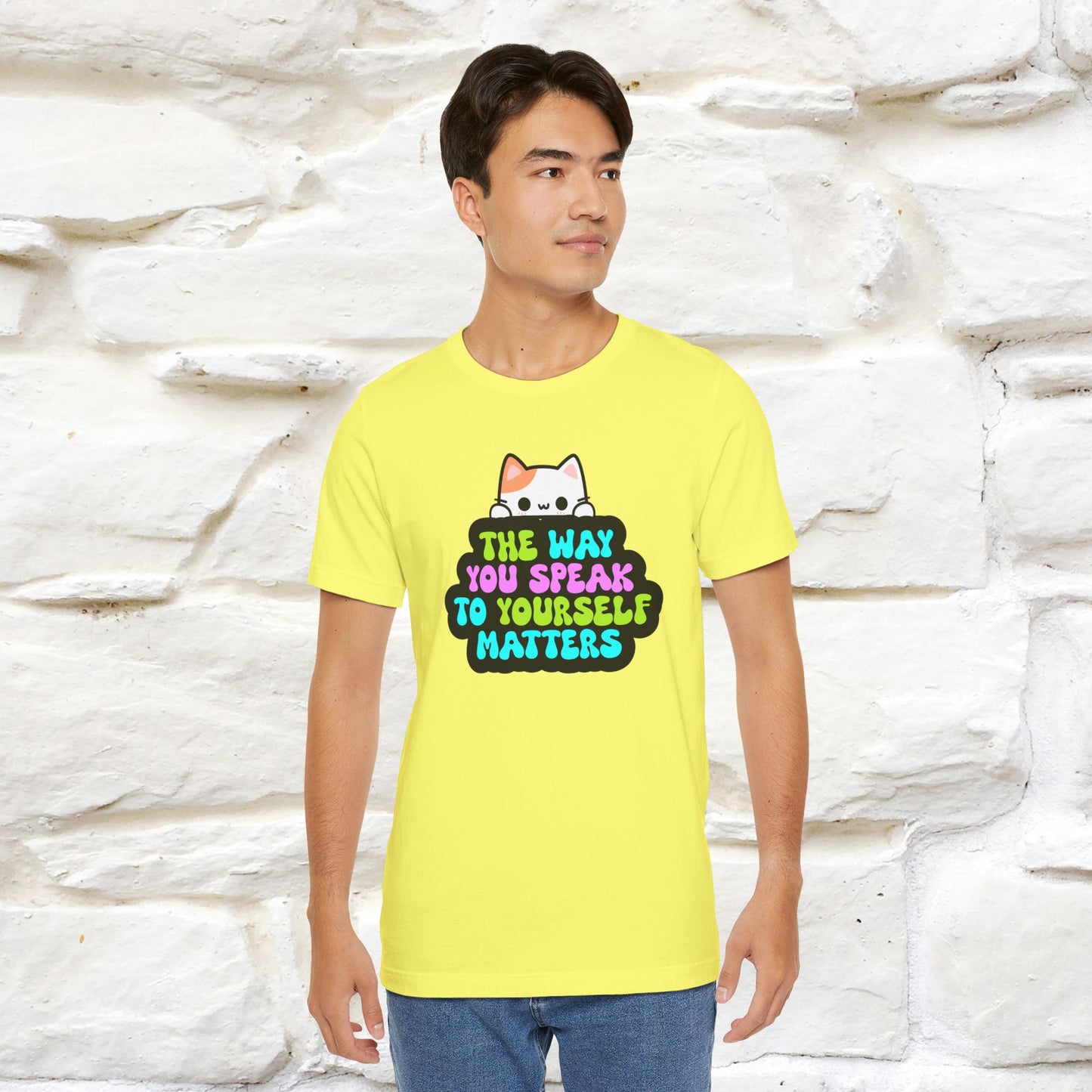 "Il modo in cui parli con te stesso è importante" T-shirt per uomo e donna | 100% cotone*