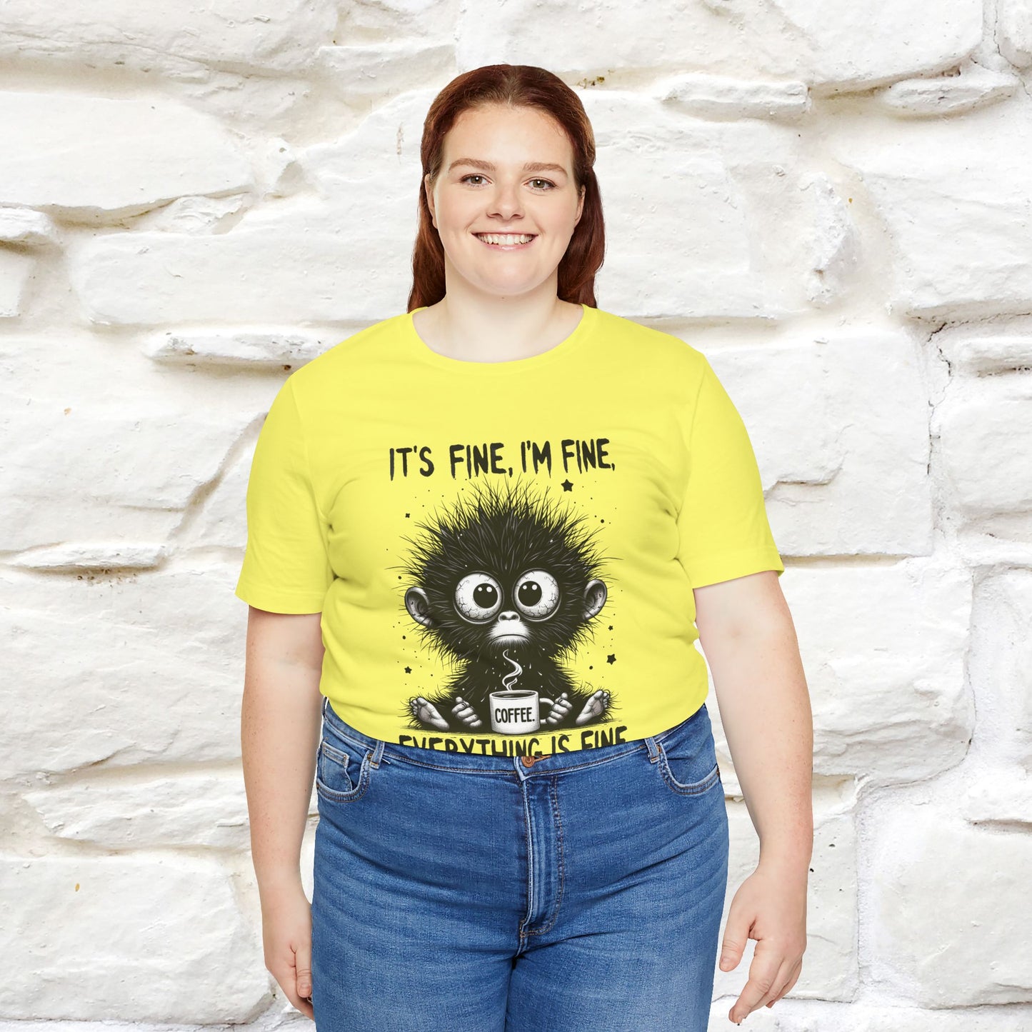 "It's Fine I'm Fine Everything Is Fine" |Monkey T-Shirt | Nunu&Miao Studio